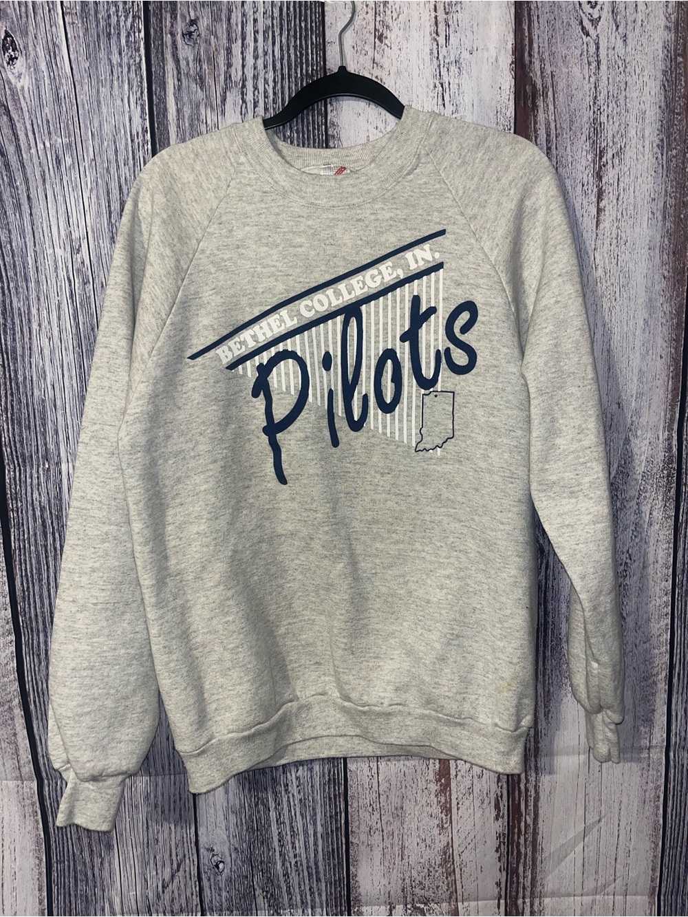 Vintage 90s Men’s Bethel College, IN. Pilots Crewneck Sweatshirt Size XL Jerzees